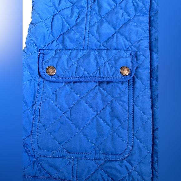 Talbots Diamond Quilted Button/Zip Up Vest Blue Size Small - Picture 4 of 6